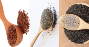 comparing chia flax basil seeds